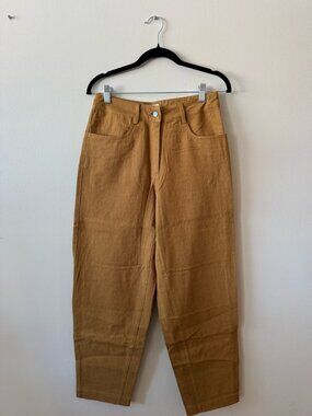 Bridge & Burn High Waisted Cropped Tan/Amber Pants